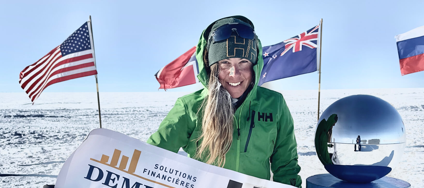 caroline cote at the south pole