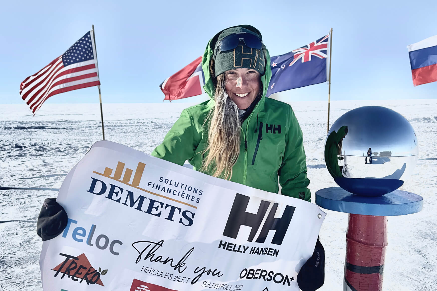 caroline cote at the south pole