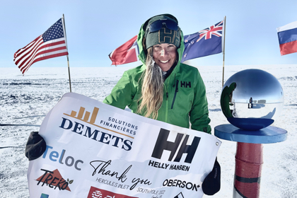 caroline cote at the south pole