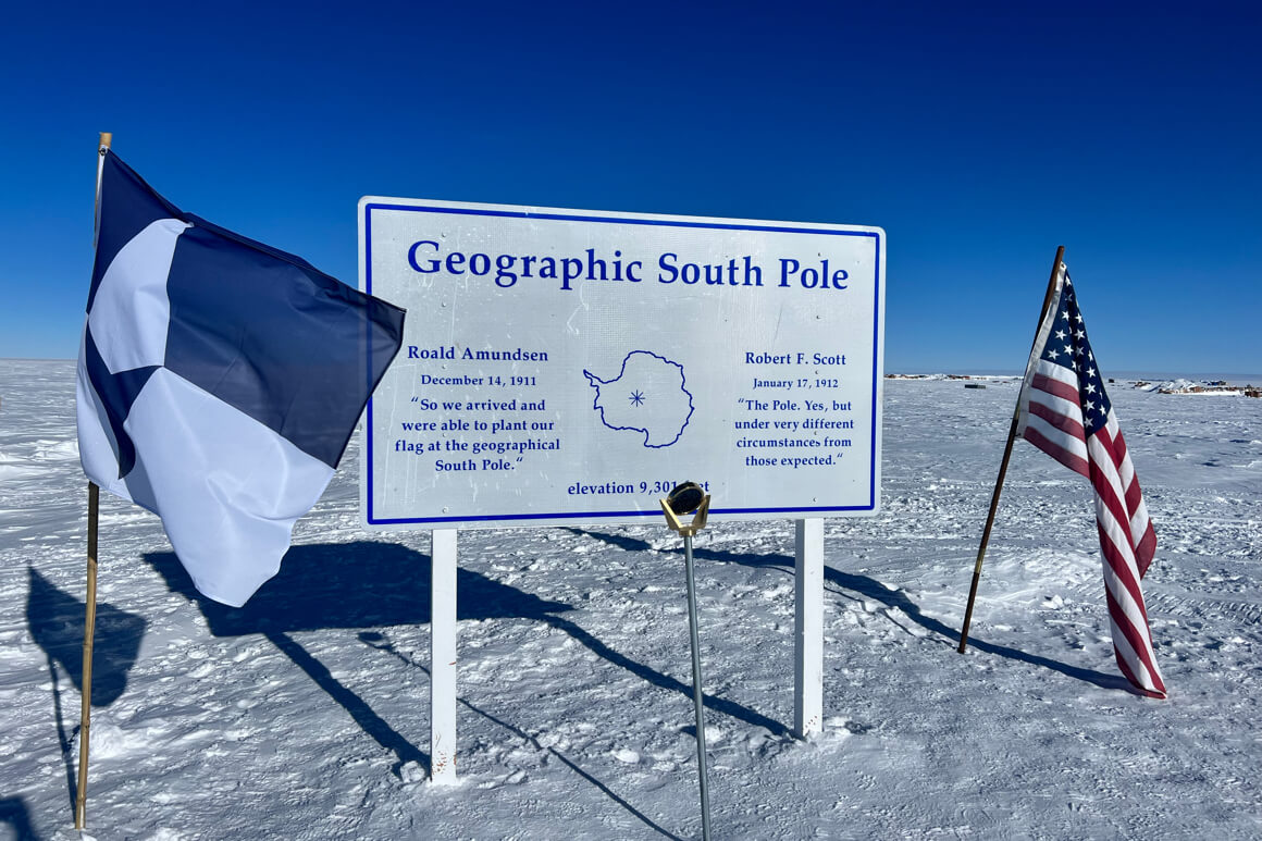 Official place to mark the South Pole 