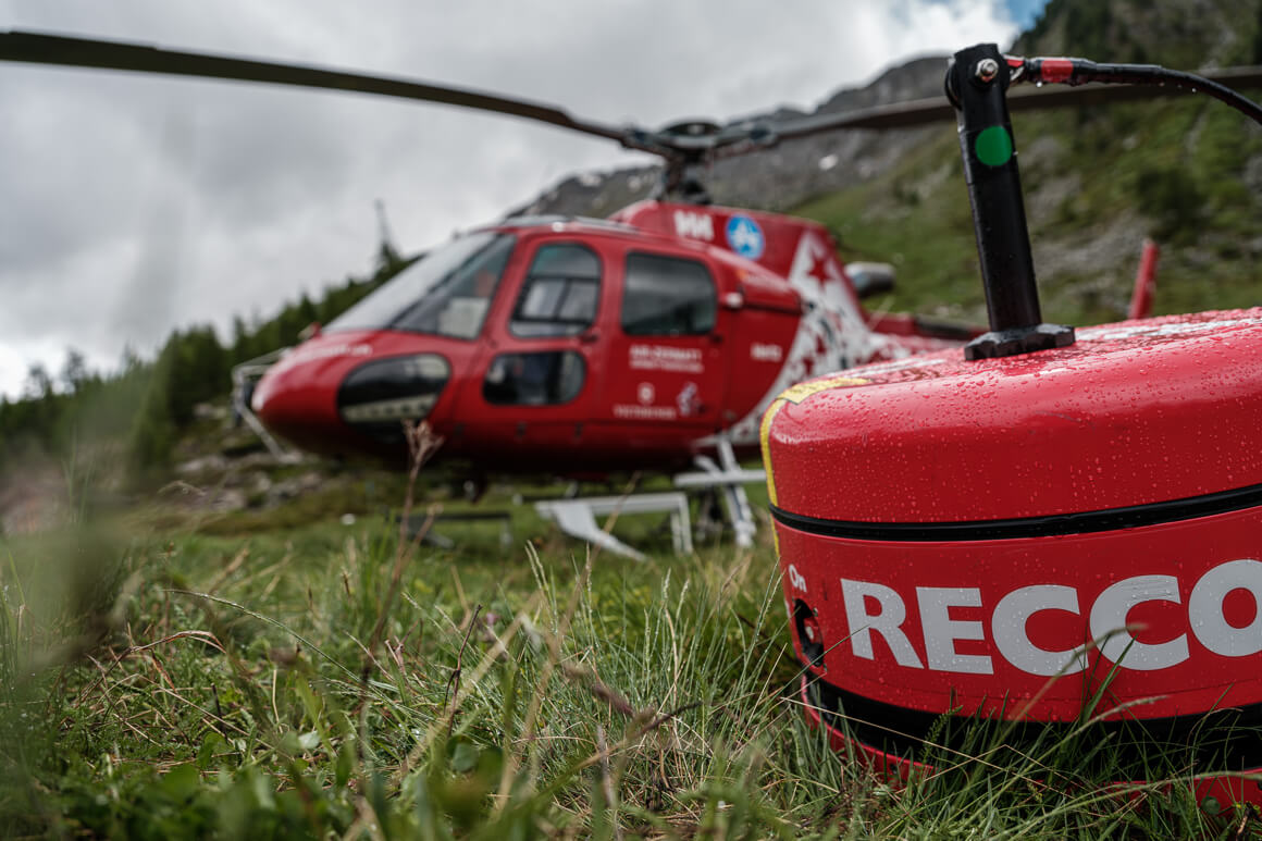 helicopter parked on the mountain
