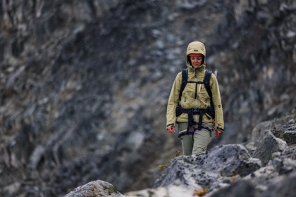 woman hiking in the mountains