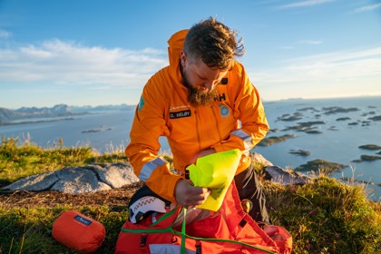 search and rescue professional on the mountain