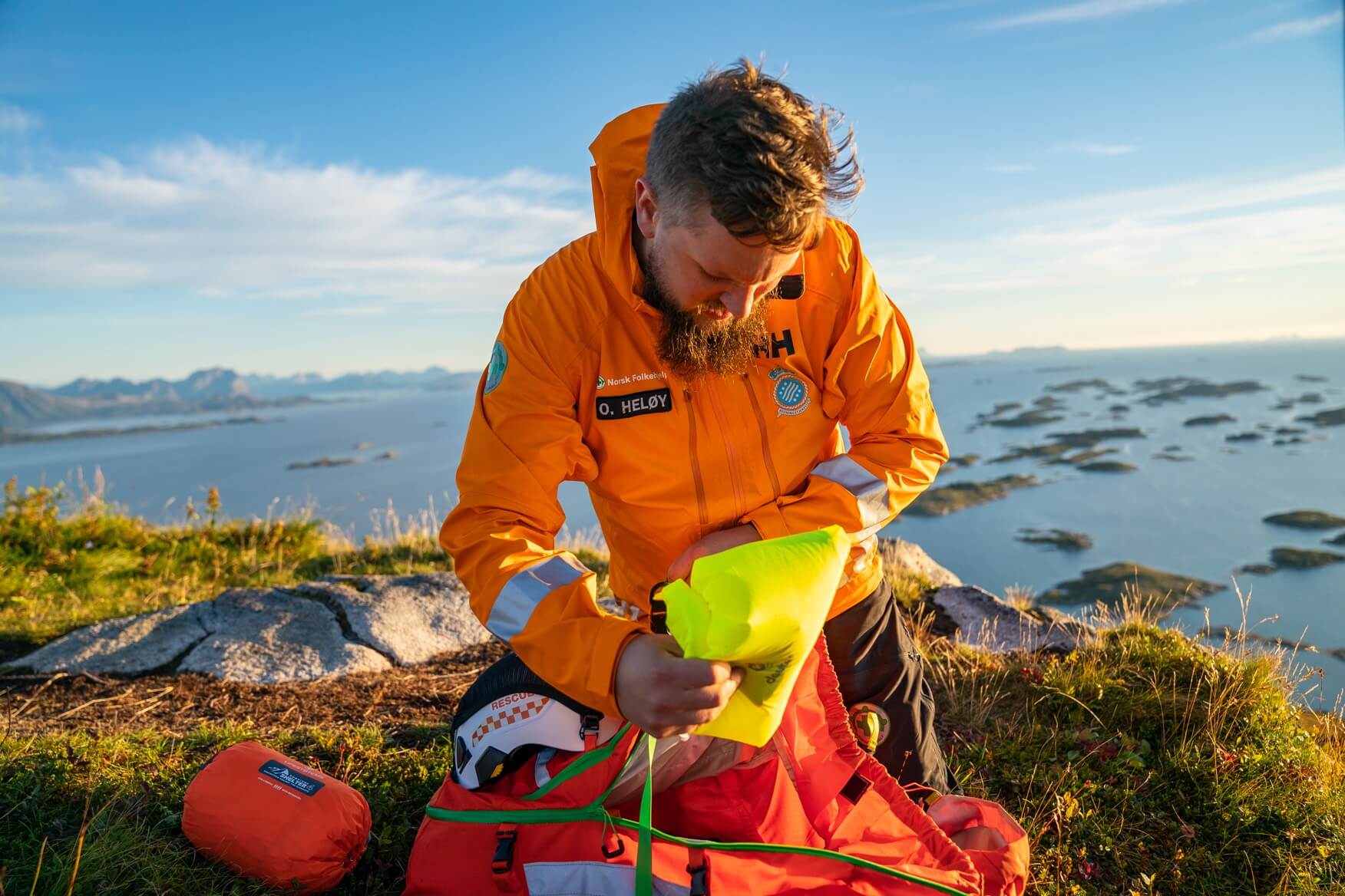 search and rescue professional on the mountain
