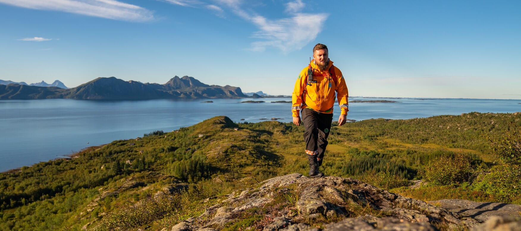 search and rescue professional on the mountain