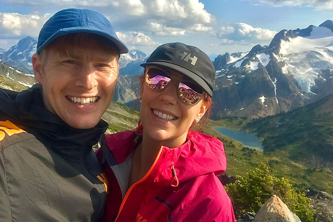 Man and woman in the mountains
