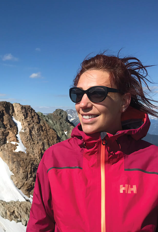Woman in the mountains