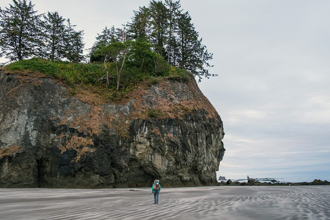 woman walking on a beach