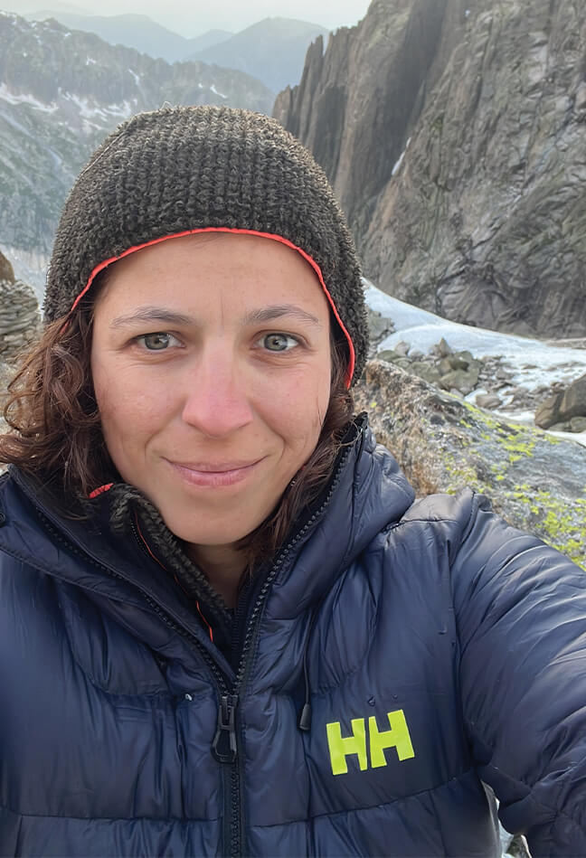 Woman taking selfie in the mountains