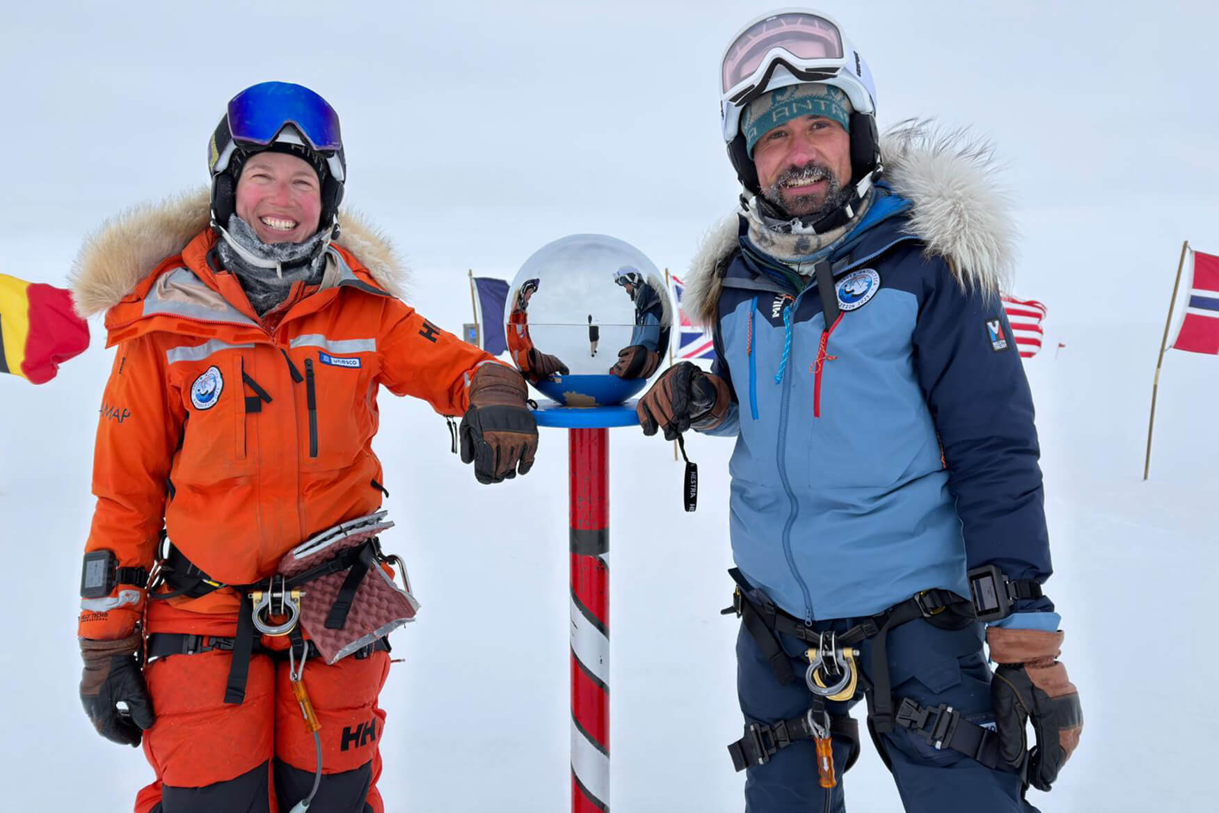 Two scientists at the South Pole
