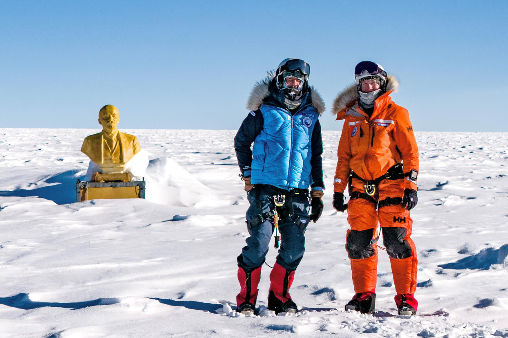 Two scientists at the South Pole of Inaccessibility