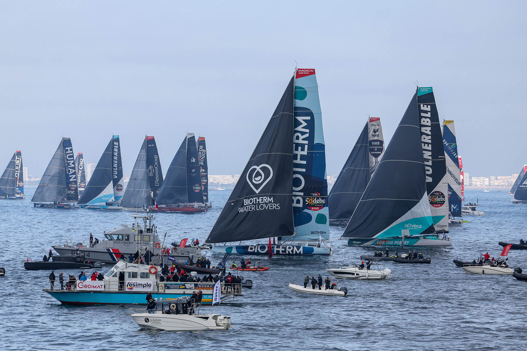 Fleet at the start of the Vendee Globe 2024