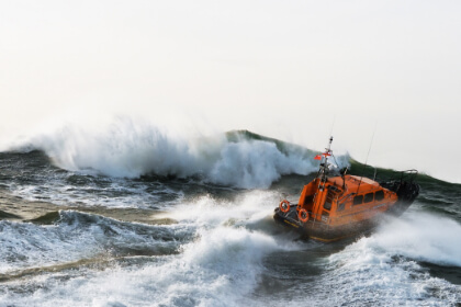 rnli boat on the water