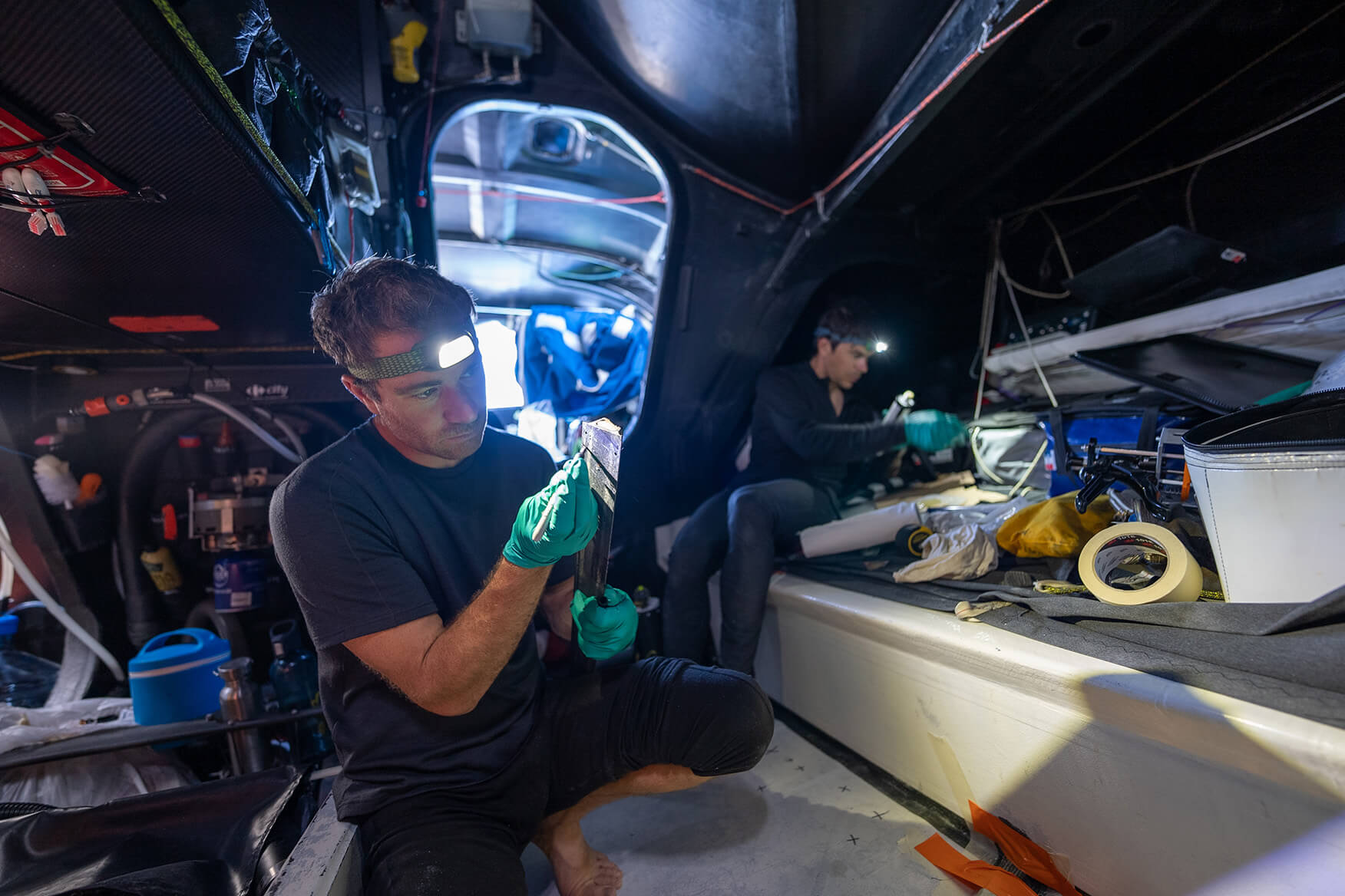 Repairing the boat
