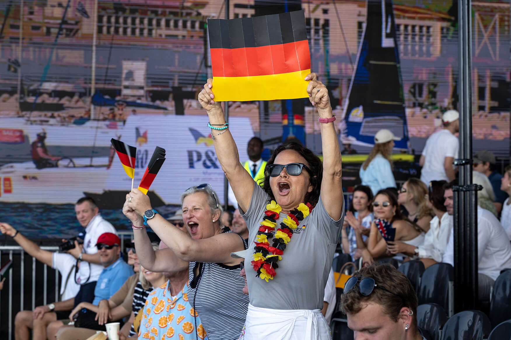 Supporters of the Germany SailGP Team