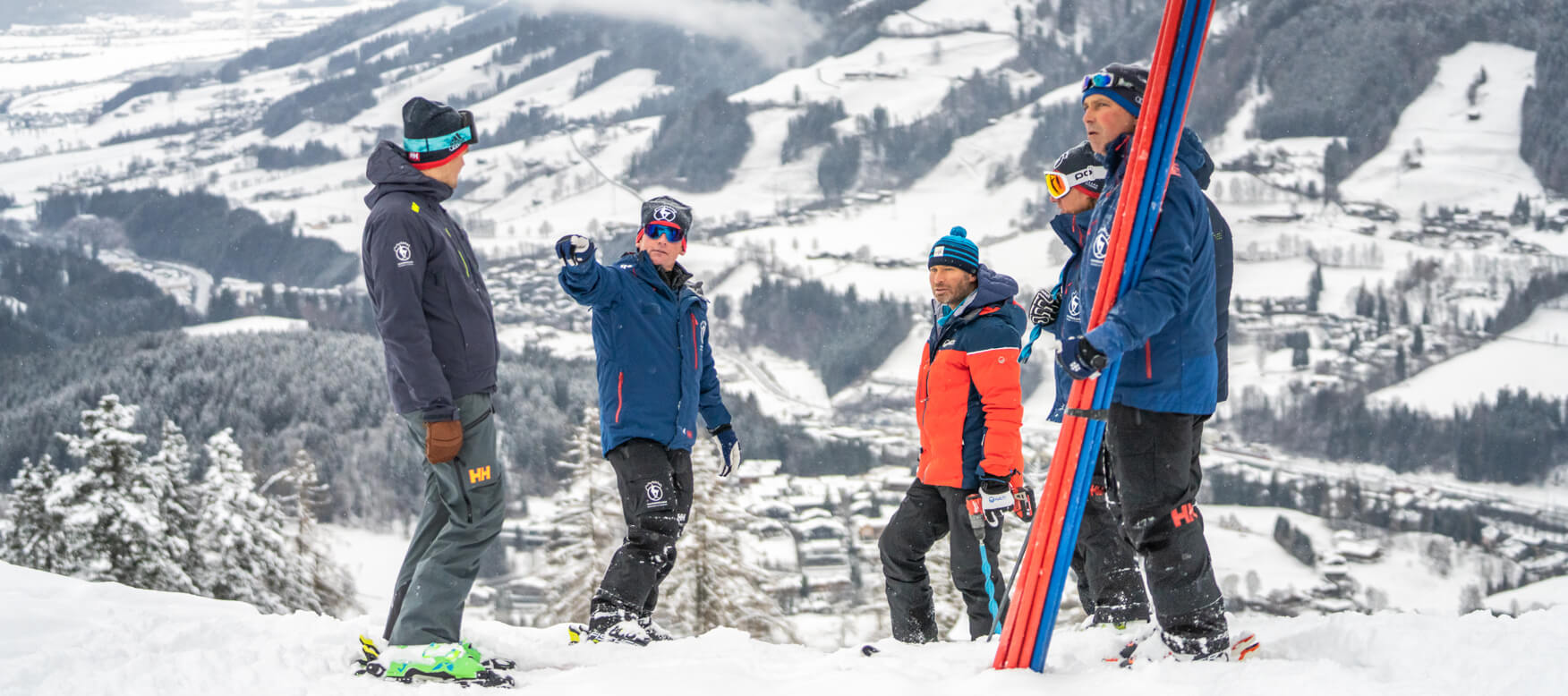 FIS Race Director Hannes Trinkl and KSC team during the the snow inspection.