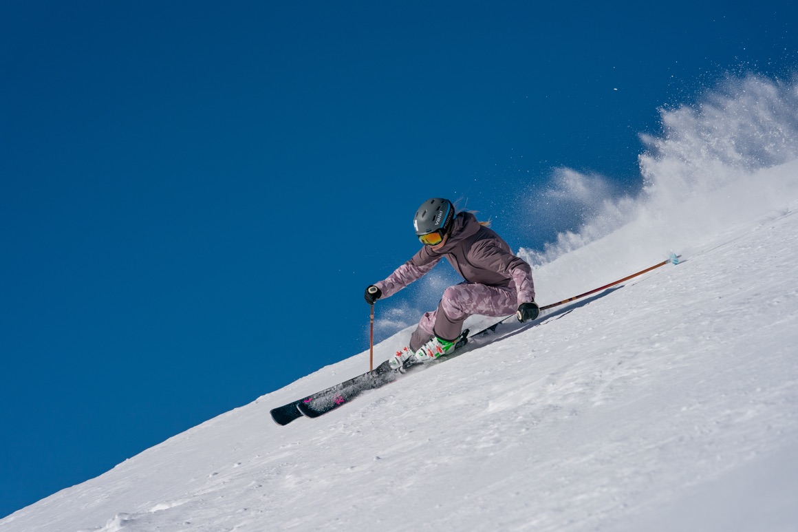 kaylin skiing down the mountain