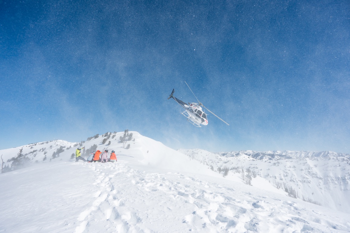 helicopter in the mountains