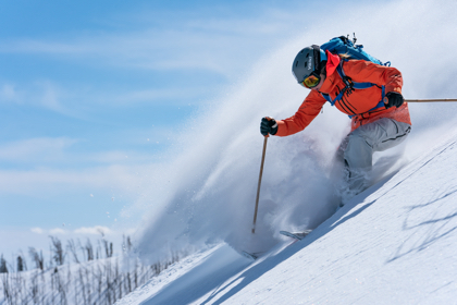 kaylin skiing down the mountain