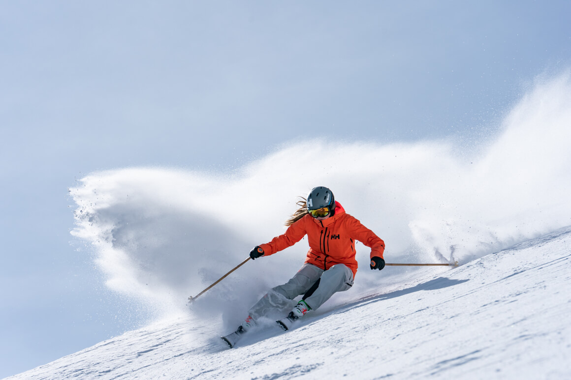 kaylin skiing down the mountain