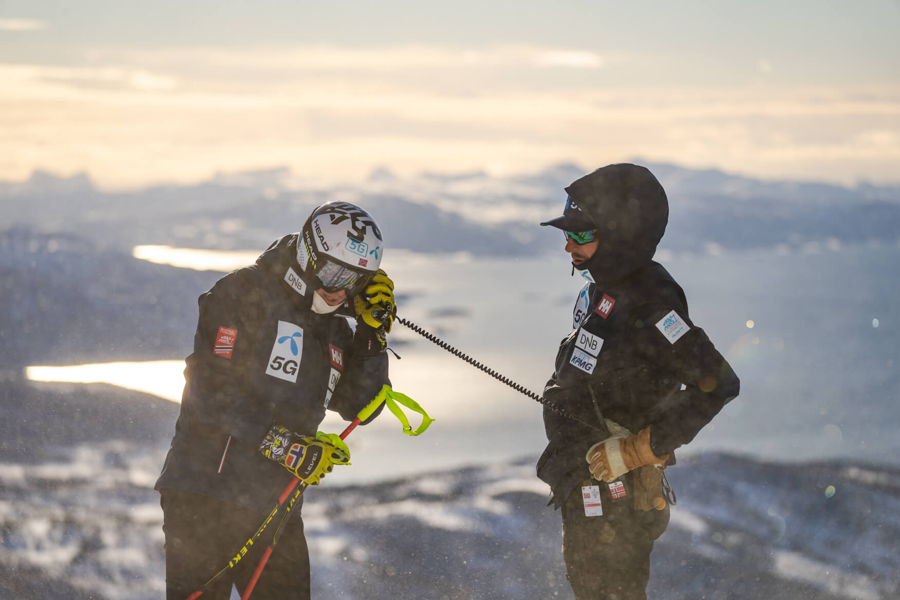 skiier and coach