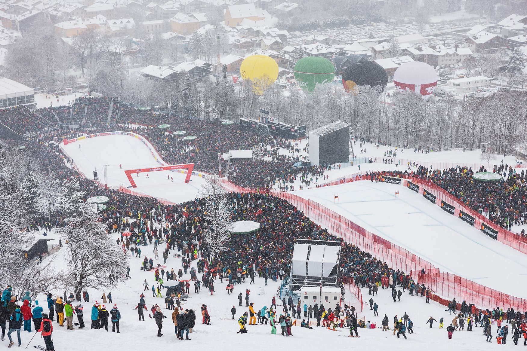 The finish area at Kitzbuhel