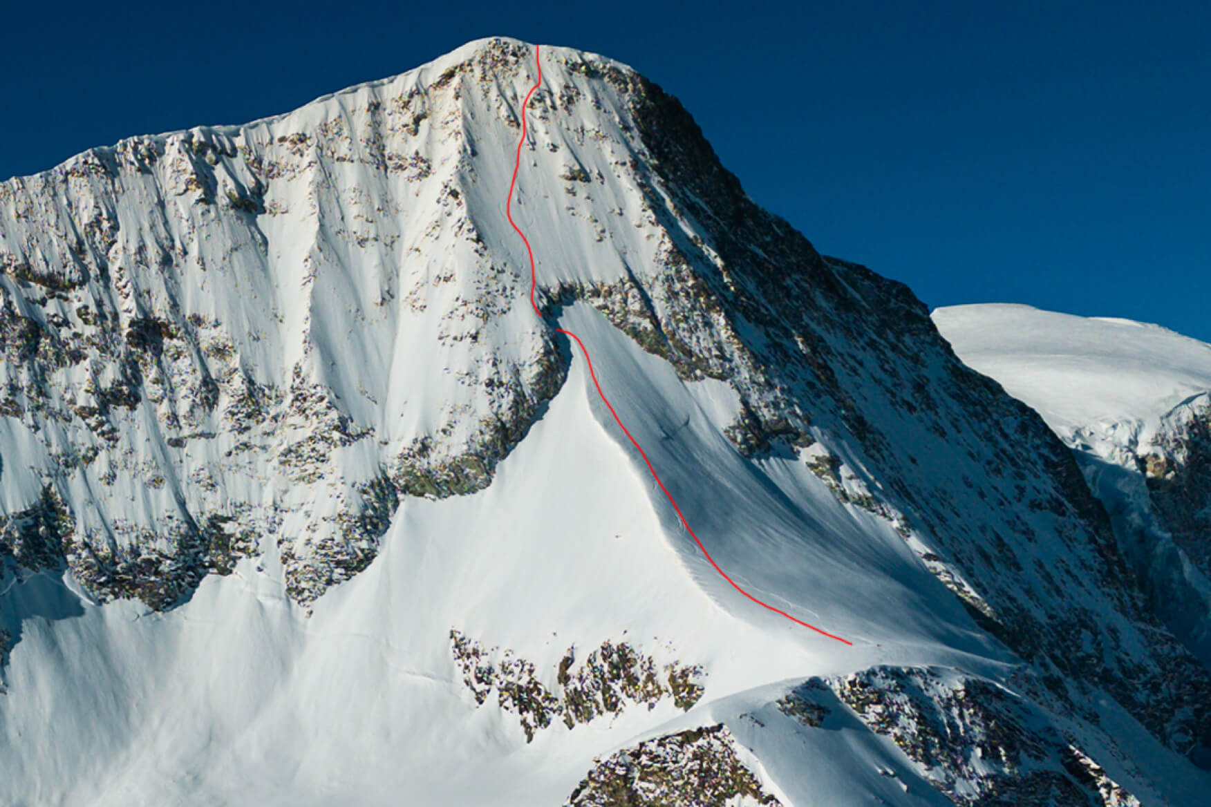 track mapped down the mountain