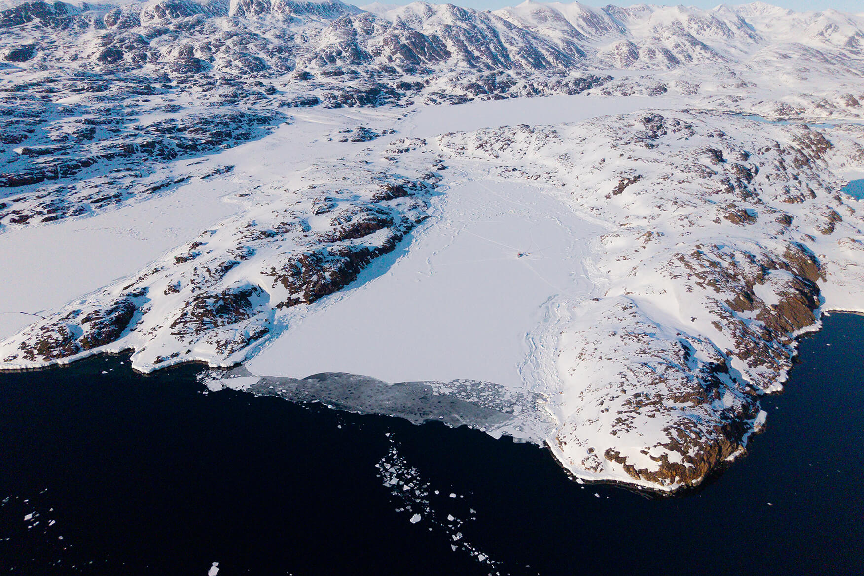 a frozen fjord in Greenland