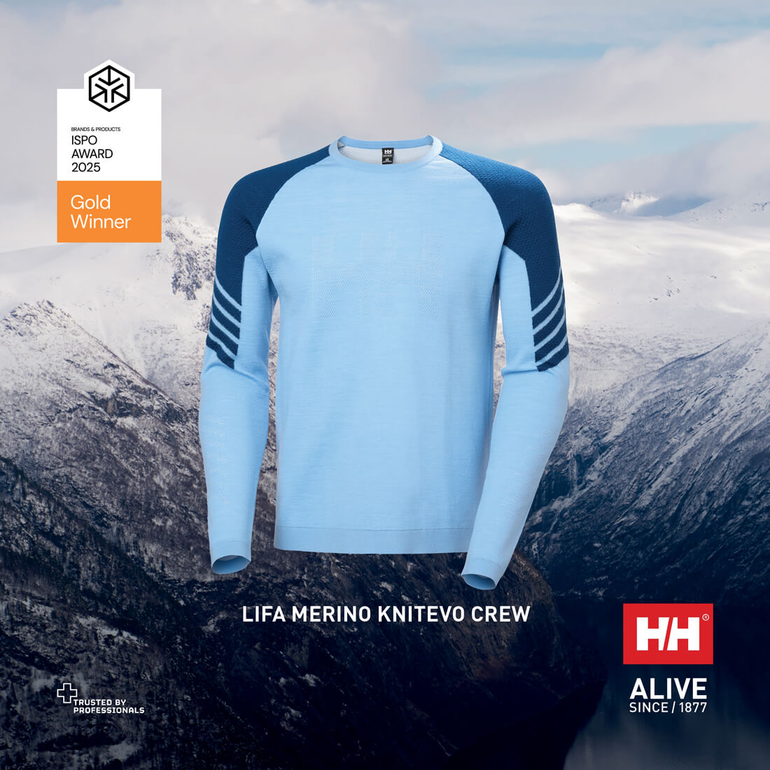 A blue sweater