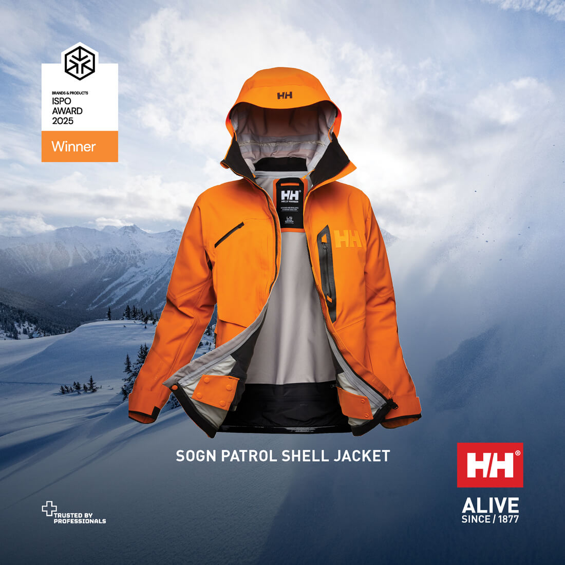An orange shell jacket