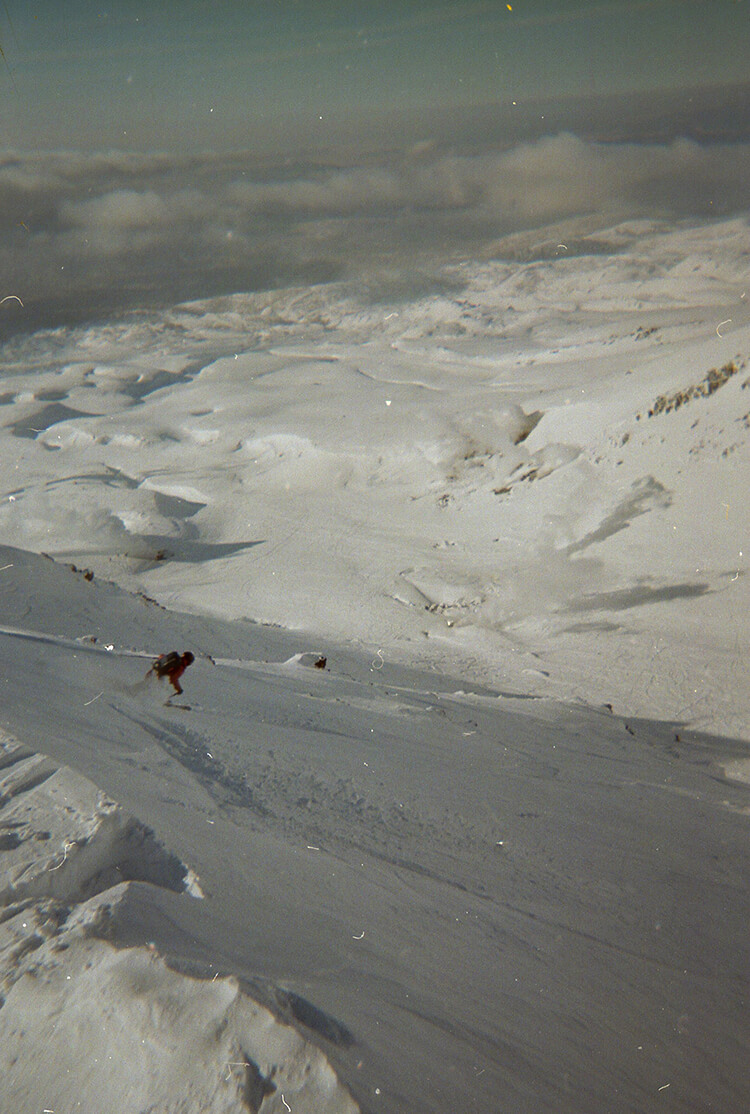 Skier freeriding in powder