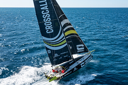 sailboat going fast offshore