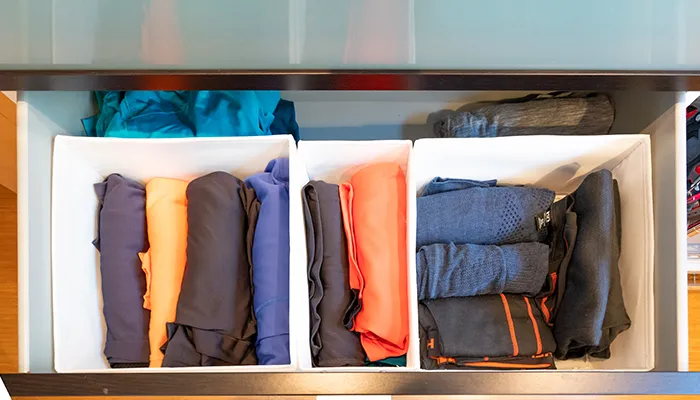 drawer with organised outdoor gear