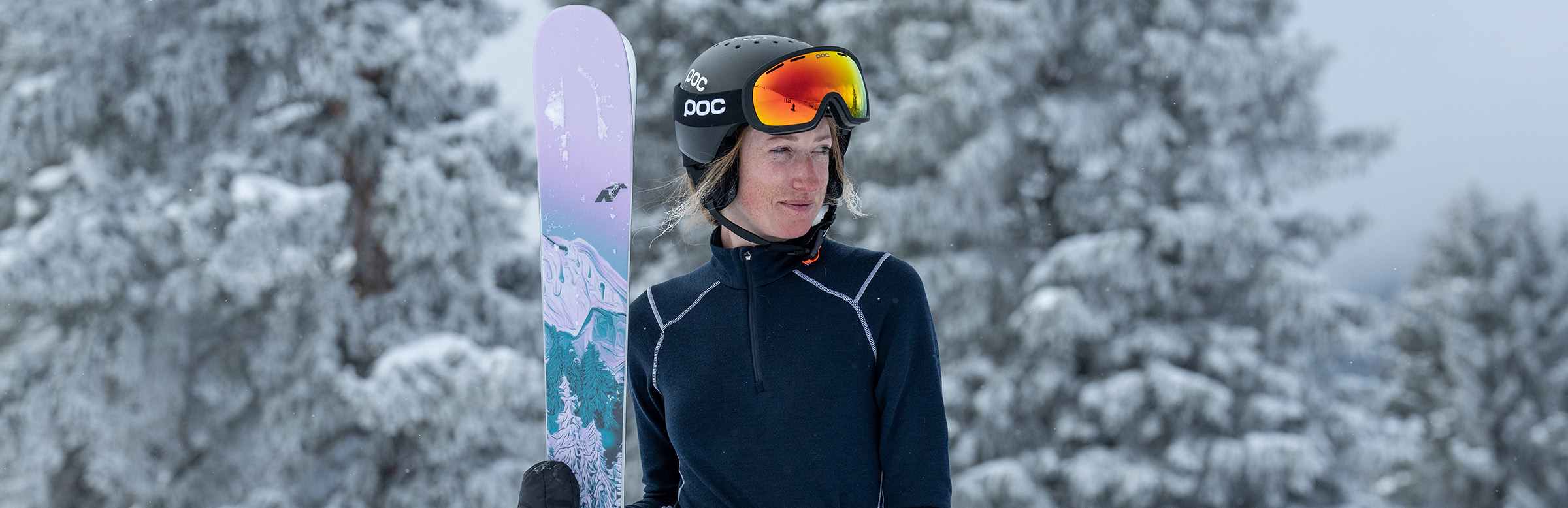 A woman wearing a base layer