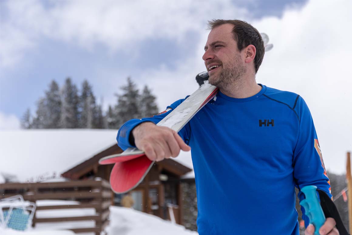 A man wearing a LIFA base layer