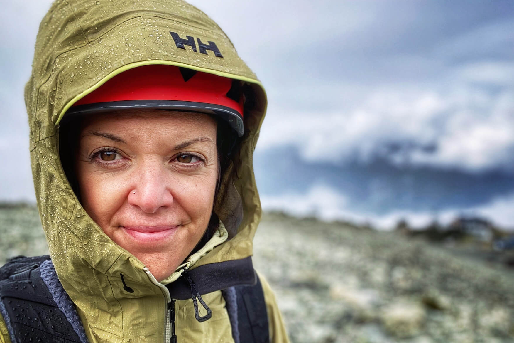 Nathalie White, of Squamish Search and Rescue wears the Odin 1 Wold Infninity Jacket man ski touring in odin 1 world