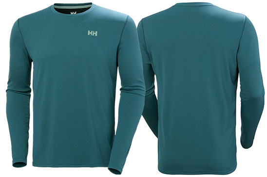 2 flatshots of the LIFA Active Solen Long Sleeve in dark creek color.
