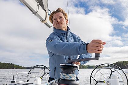 Man sailing a boat