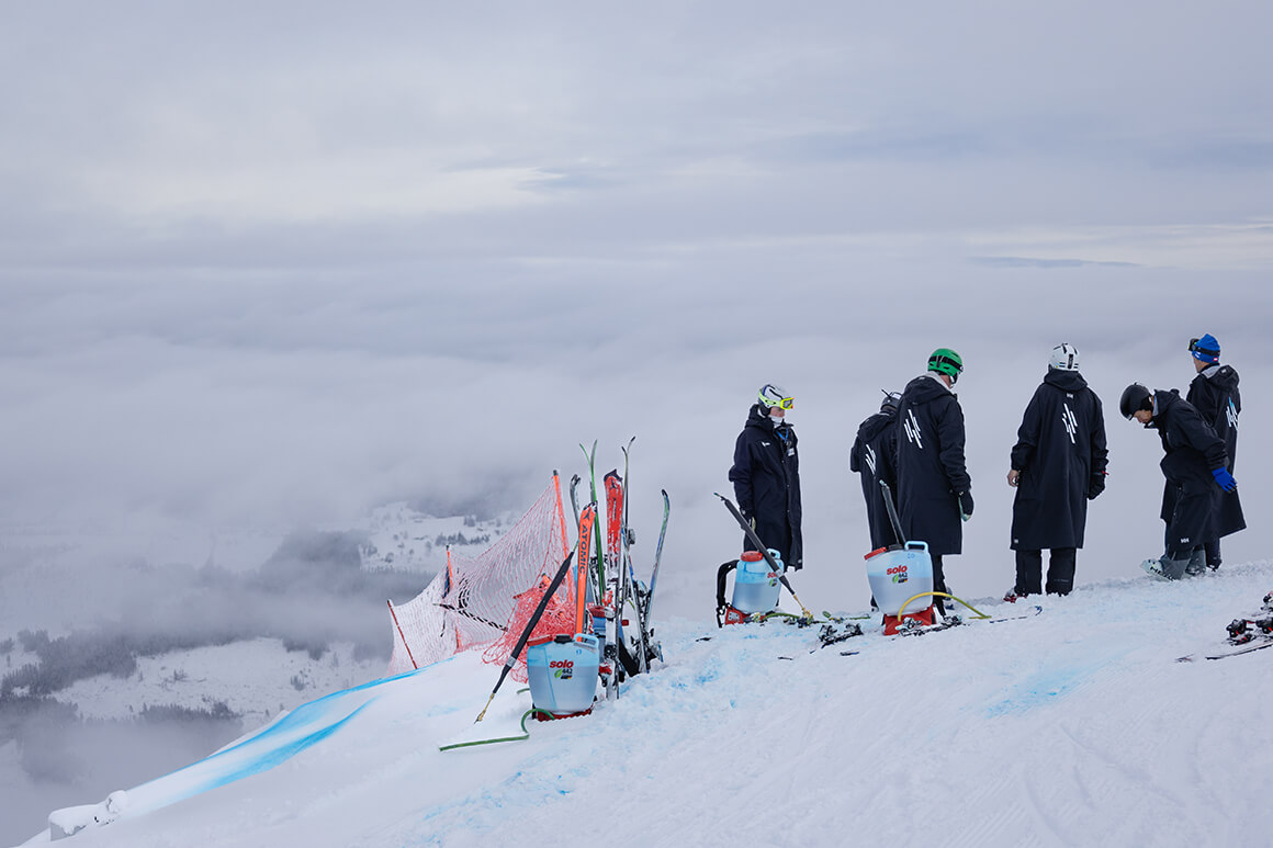 Crew working the course at Kvitfjell World Cup