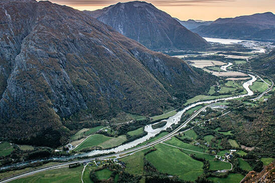 river in valley