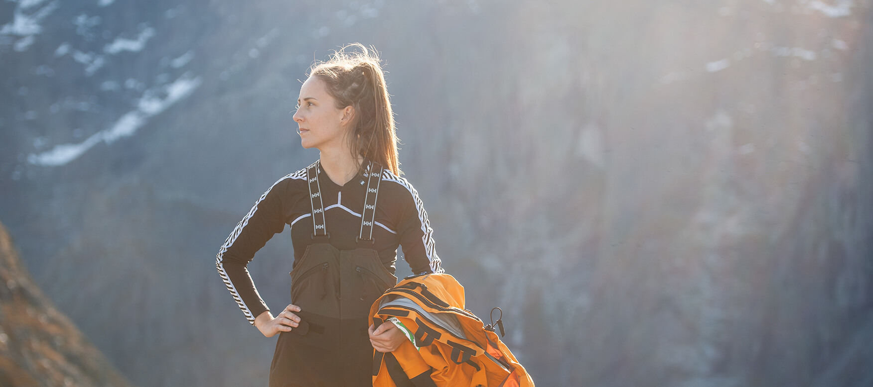 woman in polypropylene base layer